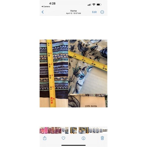 Rose & Rhyme Womens 3X Blouse Top Blue Floral Tunic Ikat Plus Size Print Rayon - Picture 6 of 11